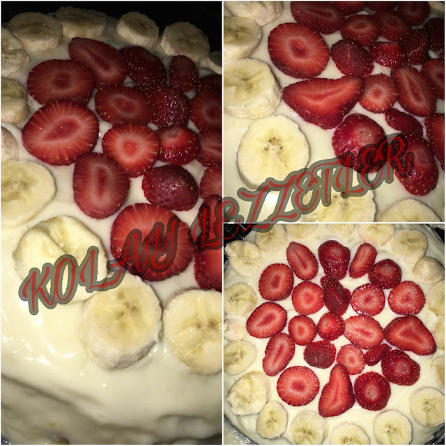 ÇİLEKLİ MUZLU PASTA Mutfak Becerilerim