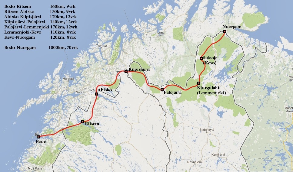 Tuhannen kilometrin päässä – Yksinvaellus Bodøstä Nuorgamiin kesällä 2013:  Prologi