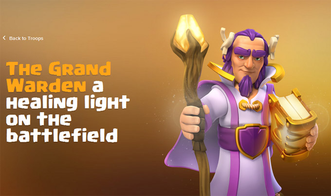 Profil Lengkap Grand Warden Rincian informasi strategi dan biaya upgrade Grand Warden di COC