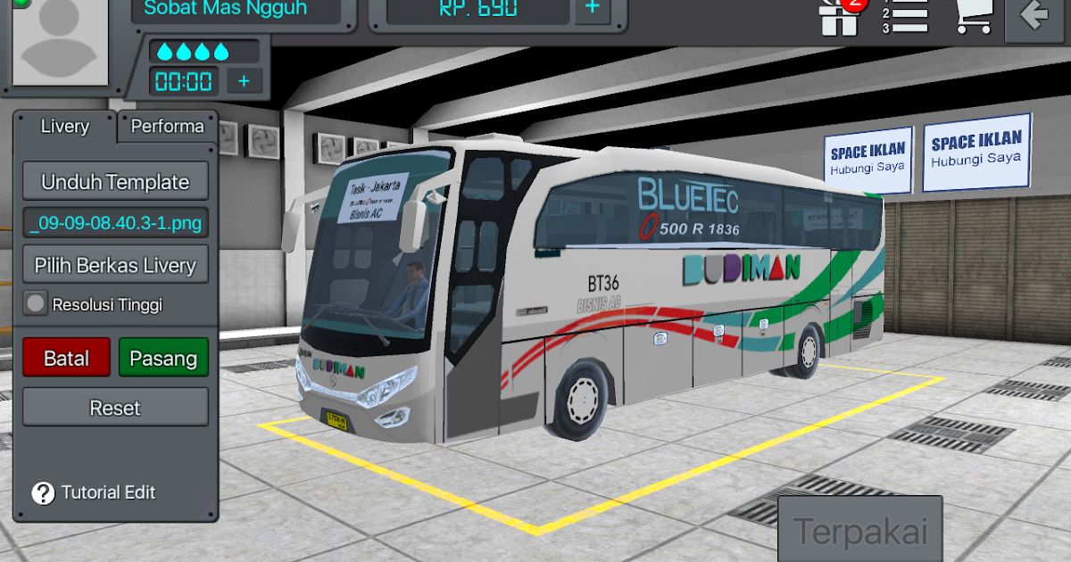 Review Livery Bus BUSSID Budiman HD + Link Download Livery ...