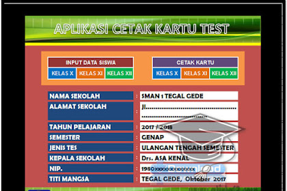 ✔ Aplikasi Cetak Kartu Test Jenjang Sma Format Excel