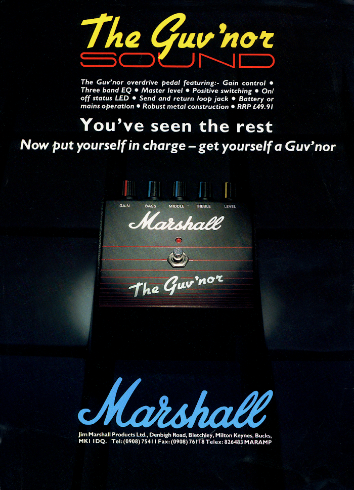 Marshall Guvnor drive pedal ad