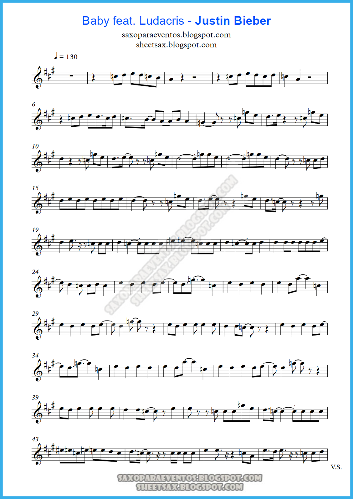 Sheet music (Music score) of Baby by Justin Bieber - Free ...