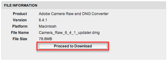 comment installer camera raw