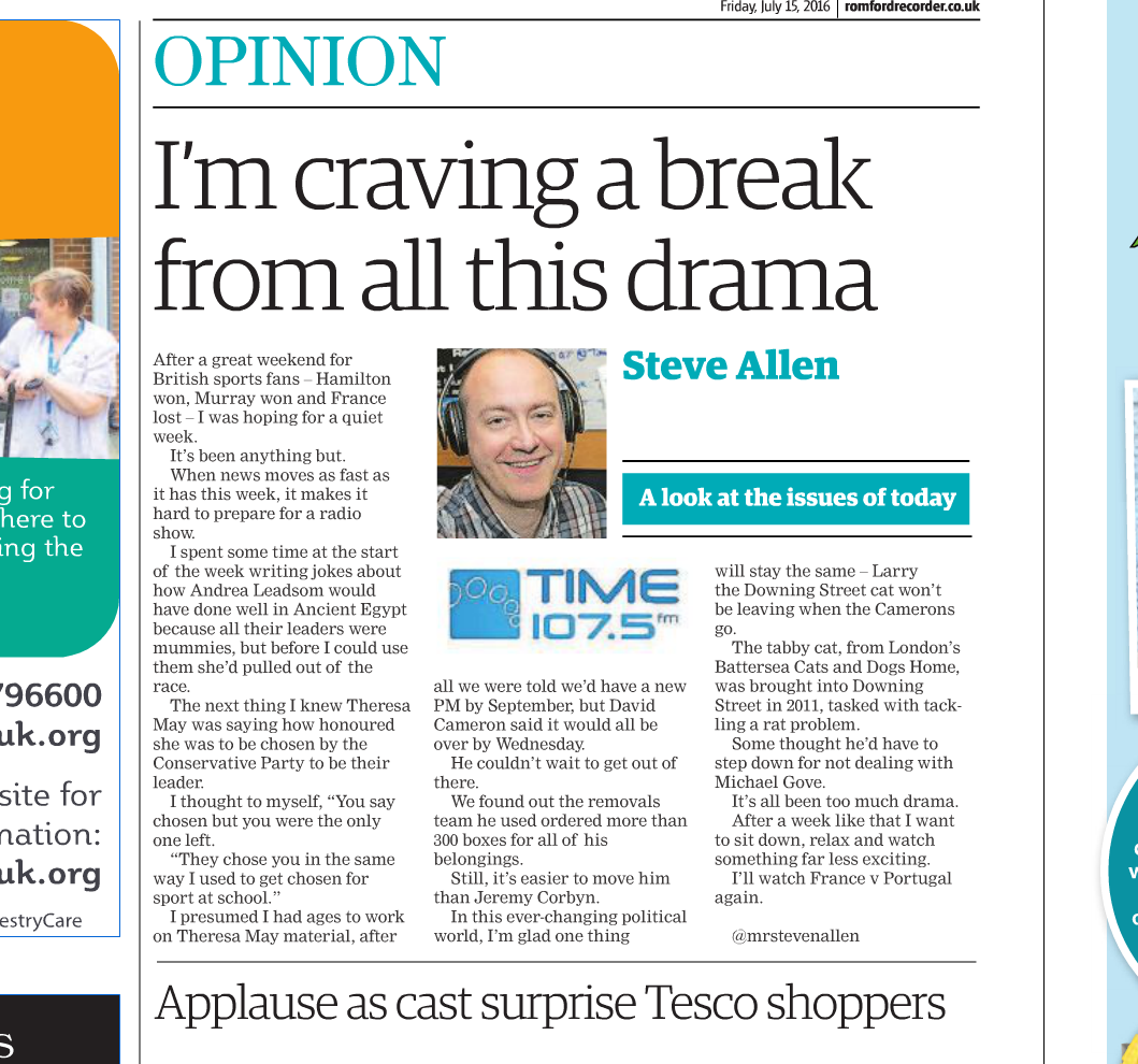 [Newspaper Column] Political Drama Some News