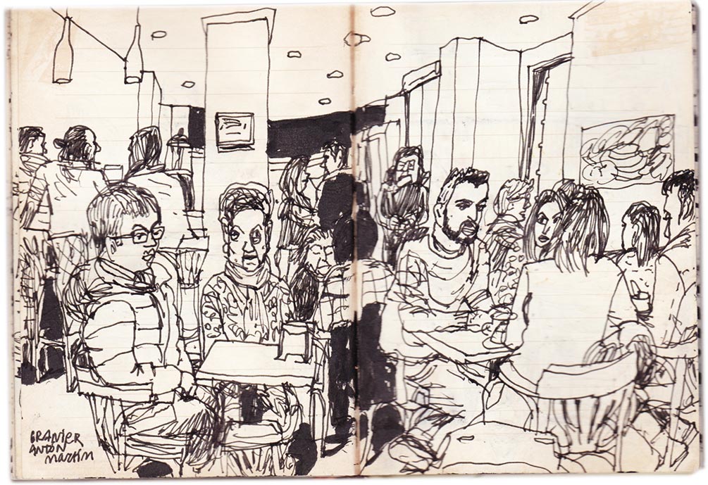 dextrangis: dibujar en los bares