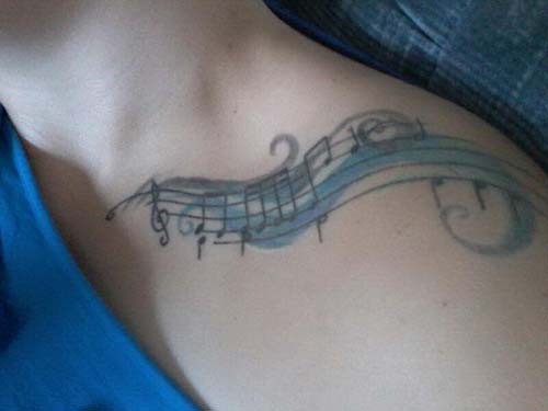 collarbone music tattoo collarbone music tattoo