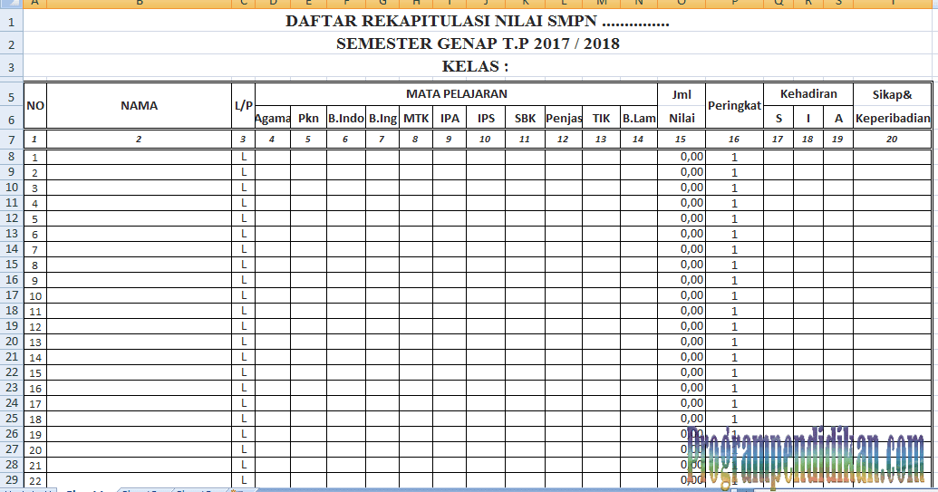 22+ Leger Nilai PNG Update Terbaru Doc Leger Nilai GURU