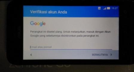 Lupa email verifikasi Cara bypass email verifikasi ASUS_X009DA (ZB450KL) yang lupa setelah di reset