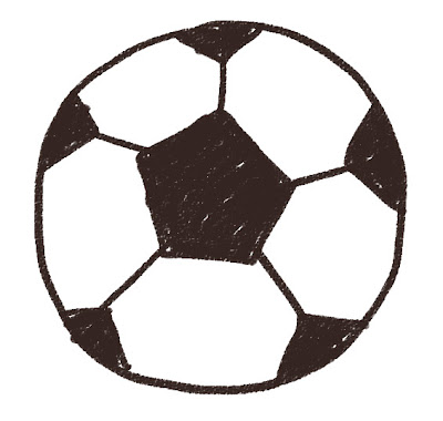 サッカーボールのイラスト（スポーツ器具） モノクロ線画