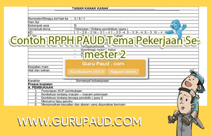 Contoh Rpph Paud Kurikulum 2013 Tema Kendaraan