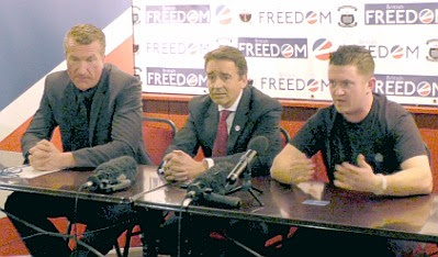 Kevin Carroll, Paul Weston, and Tommy Robinson