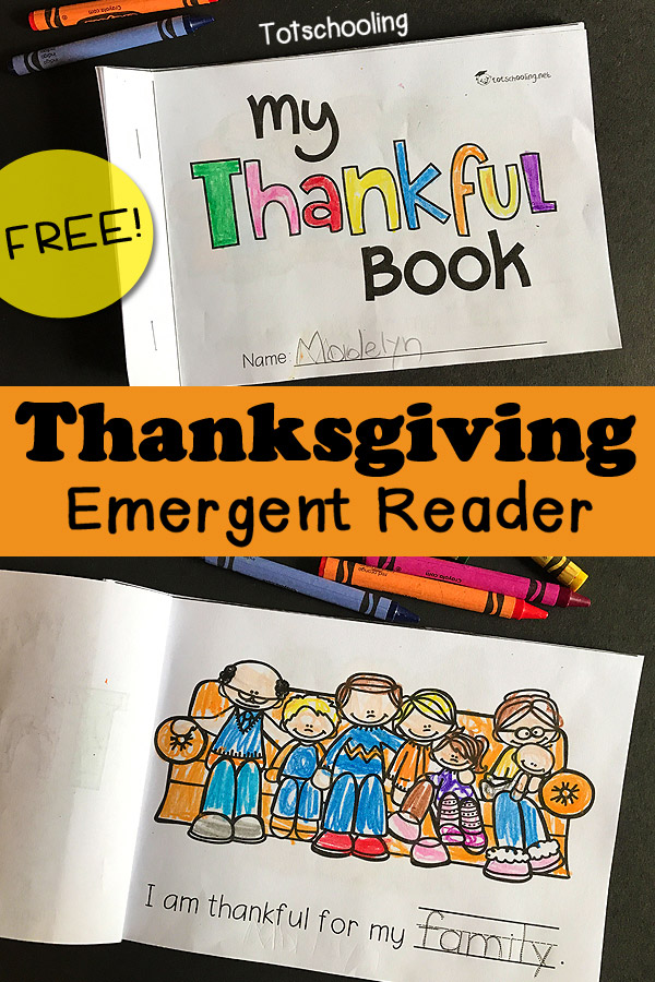 Thanksgiving Emergent Reader My Thankful Book Totschooling Toddler  Thanksgiving Emergent Reader My Thankful Book Totschooling Toddler