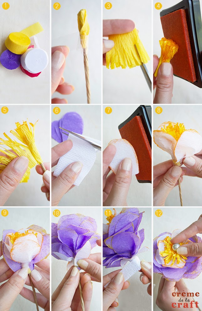 How to make an easy paper flower using crepe paper - Crepe paper