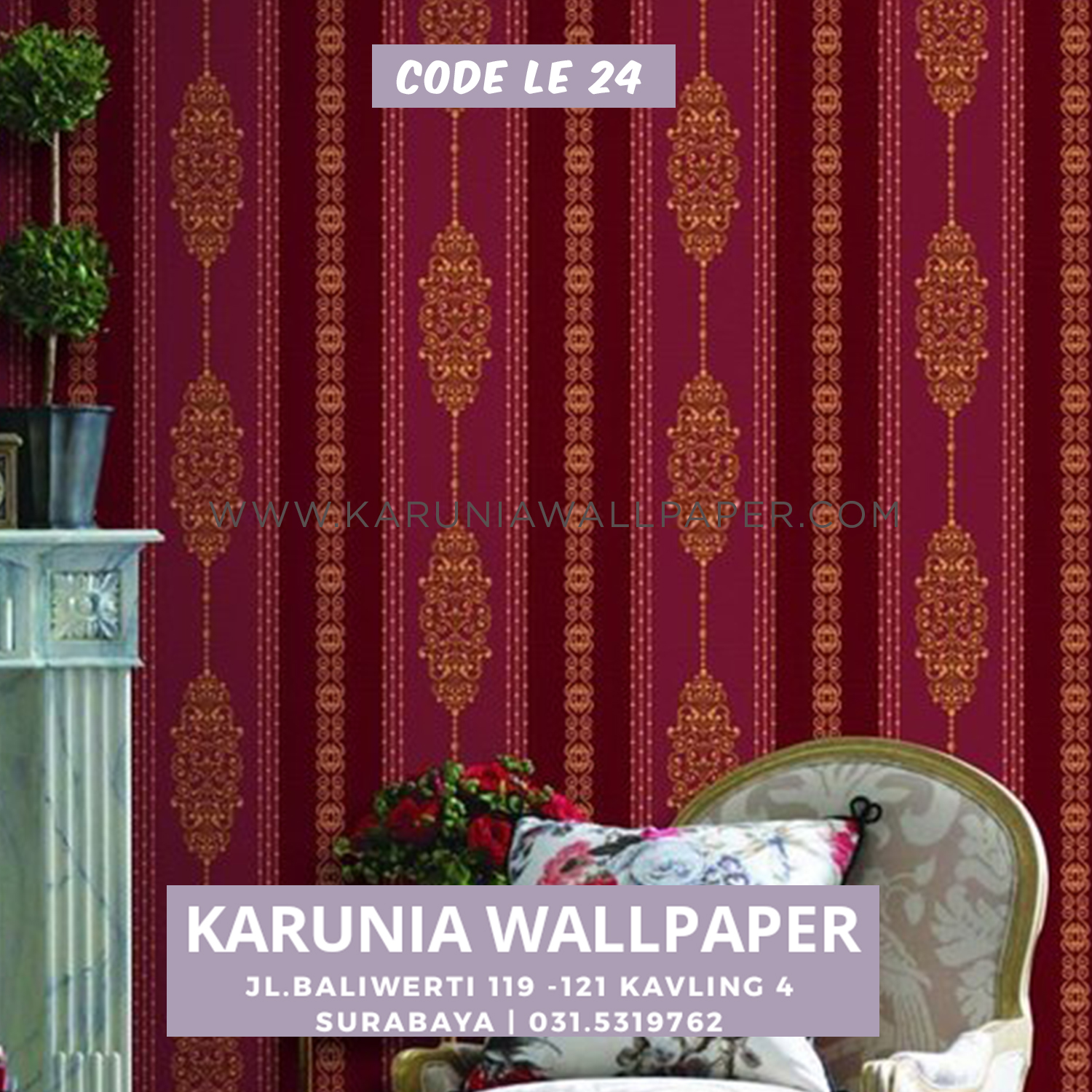 jual wallpaper merah