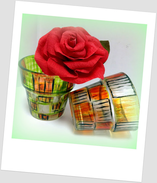 DIY, Colorful Etched Glass Pots!!