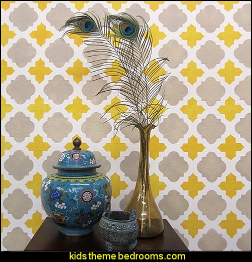 Moroccan Tiles Wall Pattern stencil Moroccan decorating ideas - Moroccan decor - Moroccan furniture - decorating Moroccan style - Moroccan themed bedroom decorating ideas - Exotic theme decorating - Sultans Palace - harem style bedrooms Arabian nights Moroccan bedroom furniture - moroccan wall decoration ideas Moroccan Tiles Wall Pattern stencil