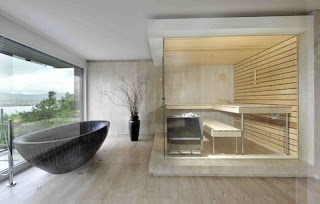 Деревянная ванная комната 