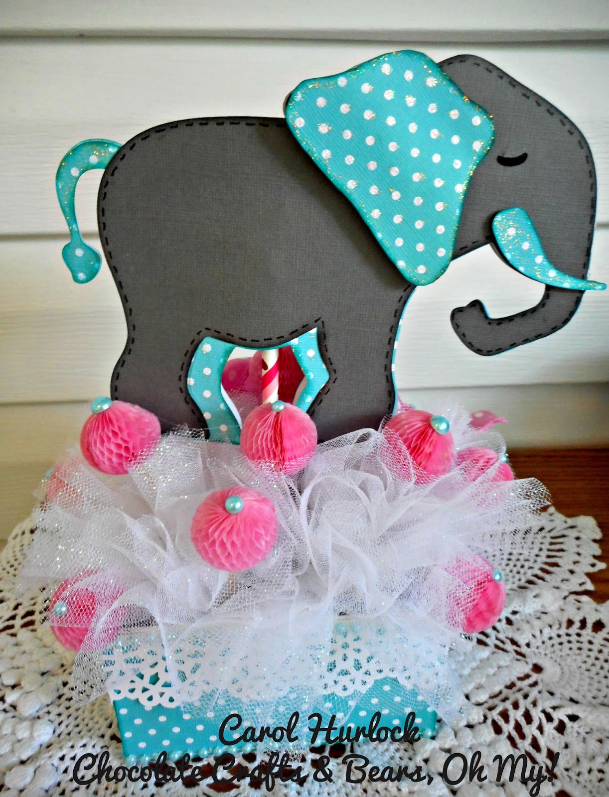Chocolate Crafts and Bears, Oh My Baby Shower Elephant Centerpiece
