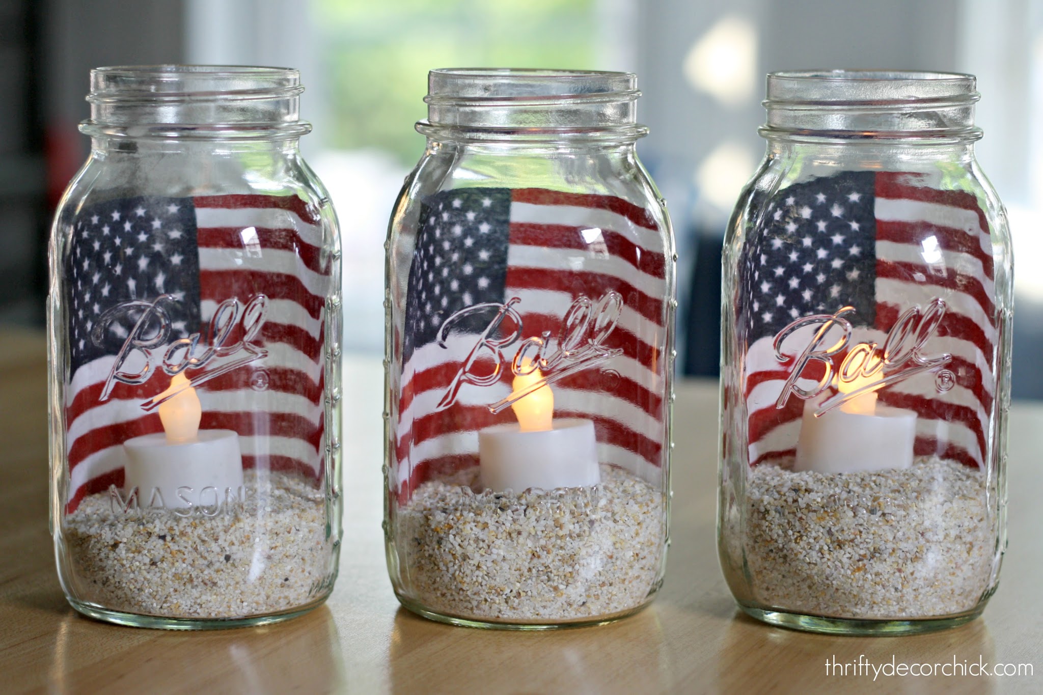 4th of July easy candle decor