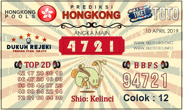 Prediksi Togel HONGKONG TIKETTOTO 10 APRIL 2019