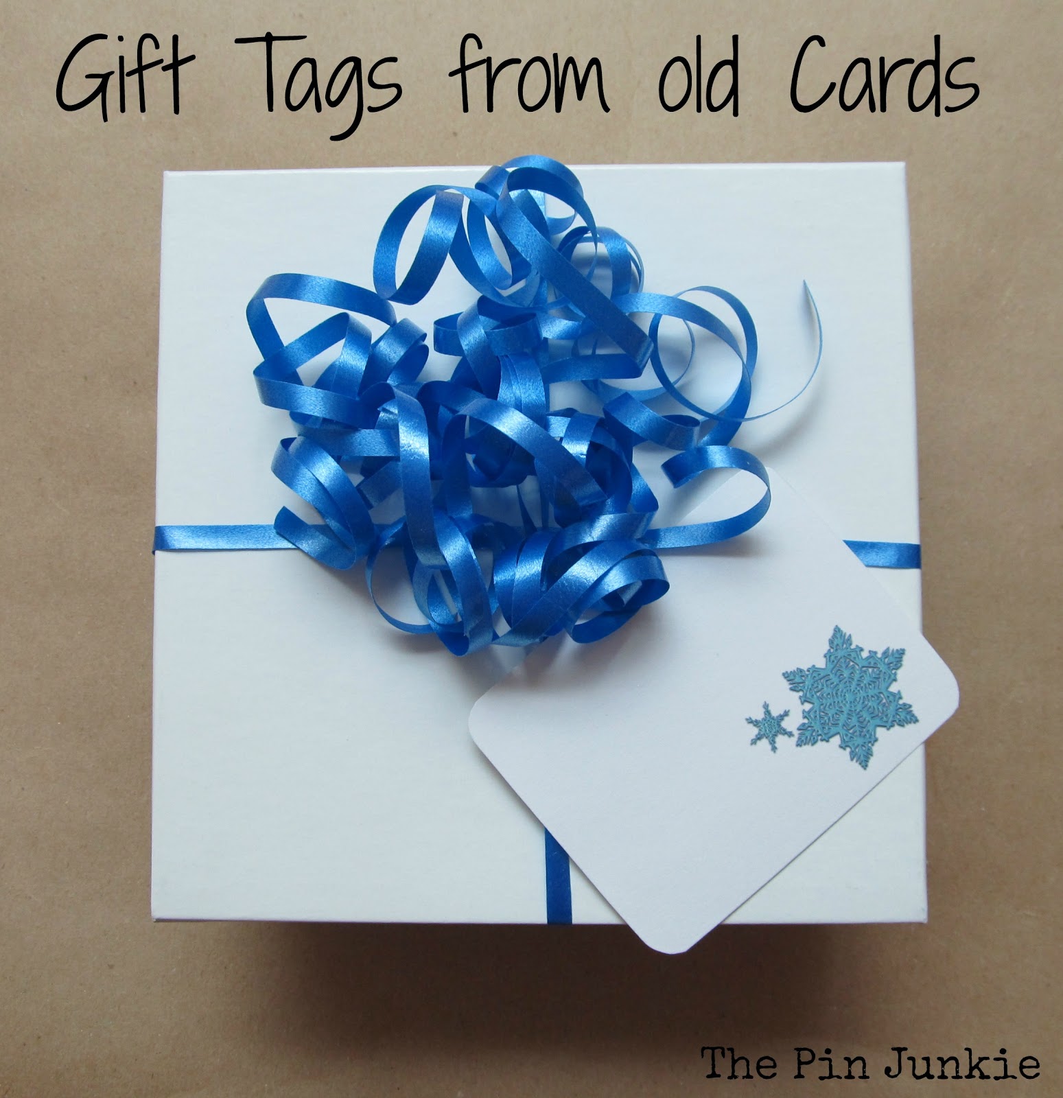 recycle old-christmas-cards to make gift tags
