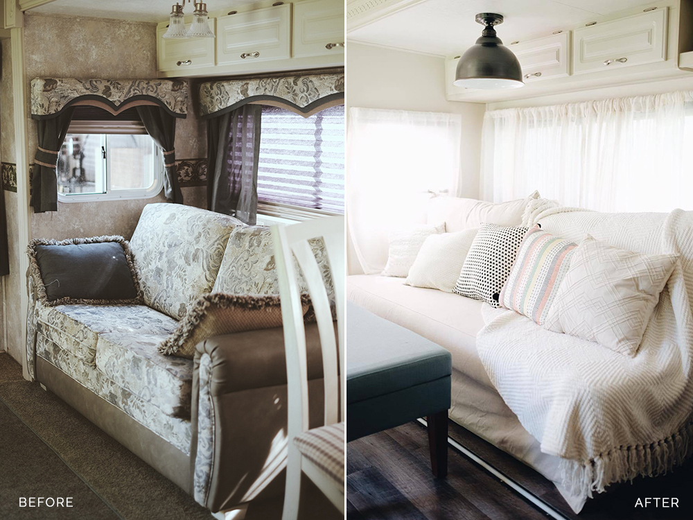 rv makeover before after 5th wheel renovation