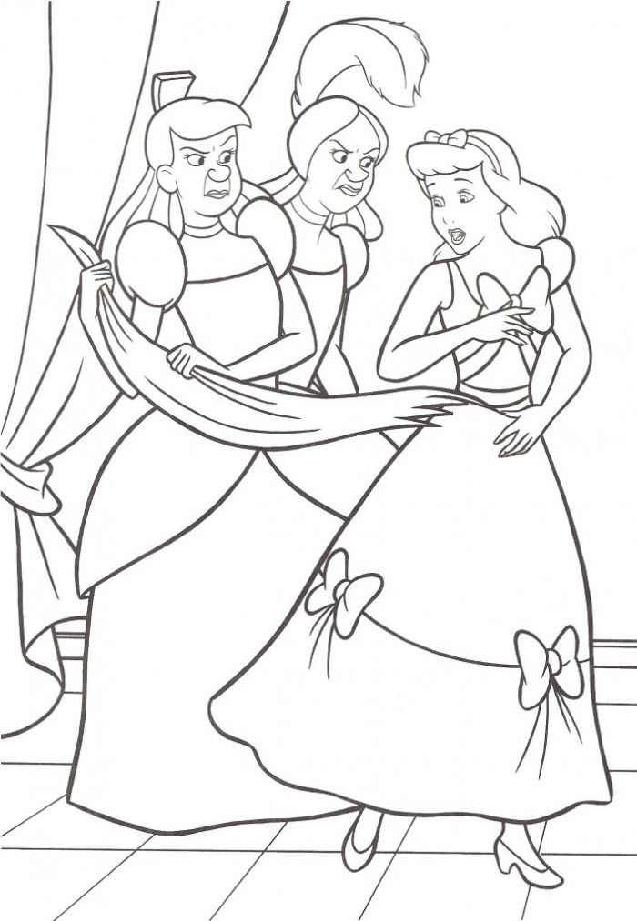 Kids Page: - Cinderella s Step Mom And Sisters Kids Coloring Pages