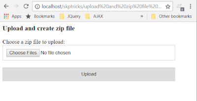 Upload and create zip file