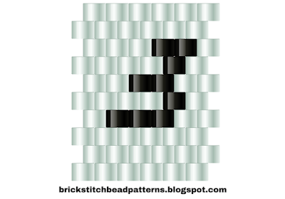 Free brick stitch beaded alphabet pattern number 3 download.