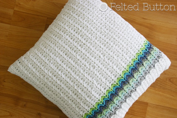 Herringbone Taking Shape Pillow Crochet Pattern by Felted Button