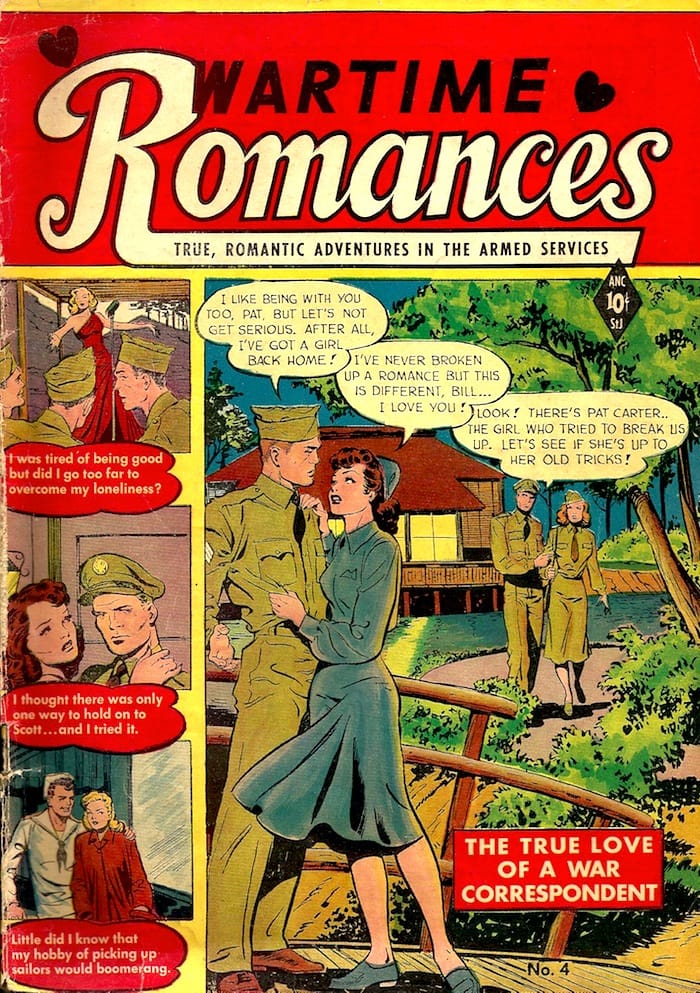 Wartime Romances #4 cover by Matt Baker Wartime Romances #4 st. john 1950s golden age romance comic book cover by Matt Baker