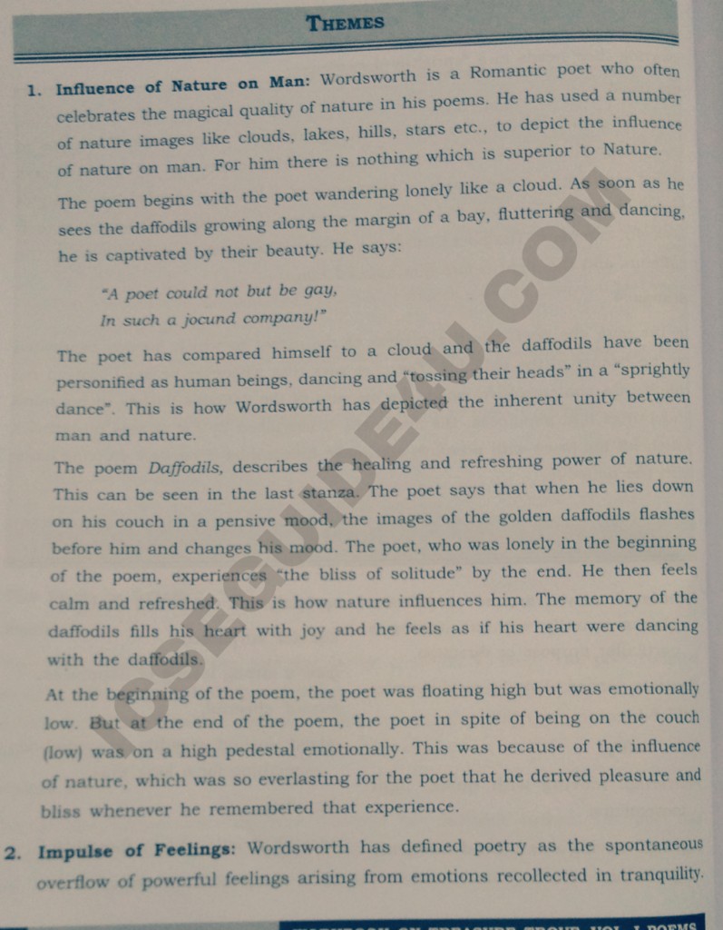 daffodils poem theme BY WILLIAM WORDSWORTH My ICSE Guide