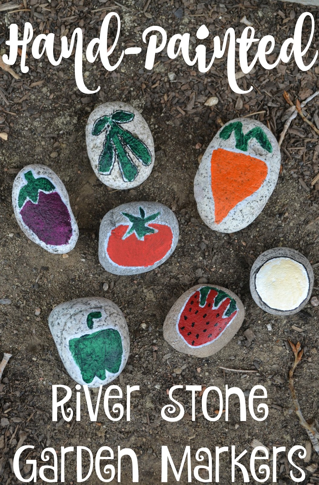 HandPainted River Stone Garden Markers Building Our Story