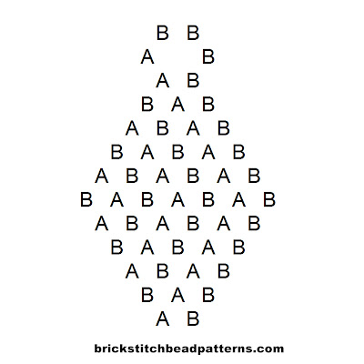 Free beginner brick stitch seed bead earring pattern letter chart