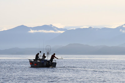 Silhouette of Fishermen in Whale Channel