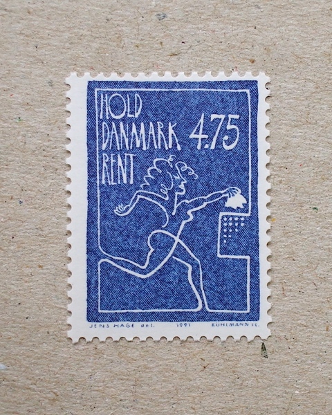 Danmark frimærke 1991, 4,75 - 'Hold Danmark Rent'