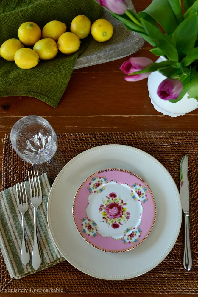 Pip Studio Pink Floral Plate For Elegant Table Setting