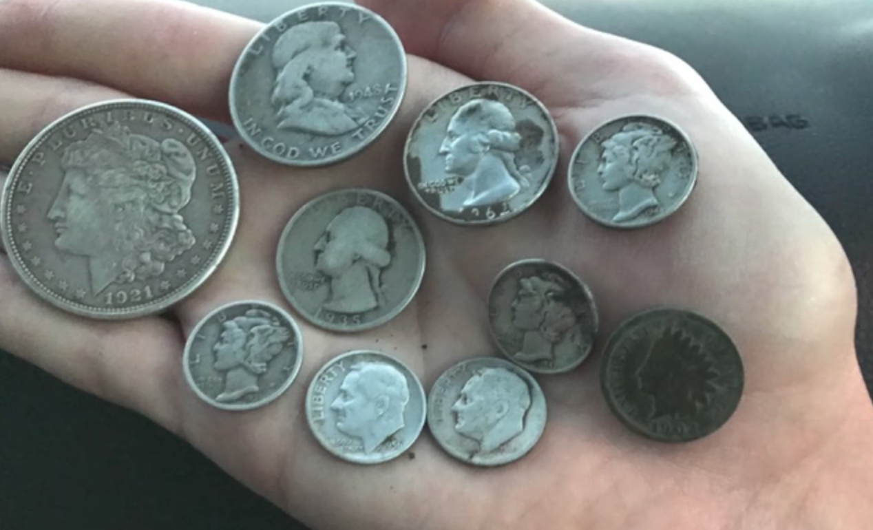 metal detecting coin spill