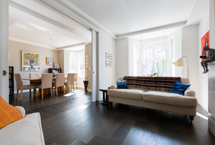 10 ideen holz schiebetür für wohnzimmer