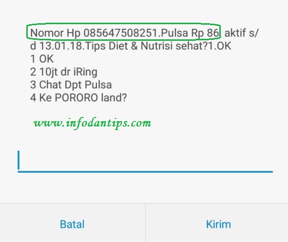 Cara cek nomor 1m3 ooredoo