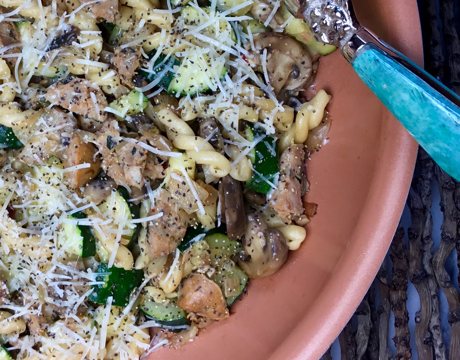 Food Fitness by Paige Zucchini Sausage Pasta