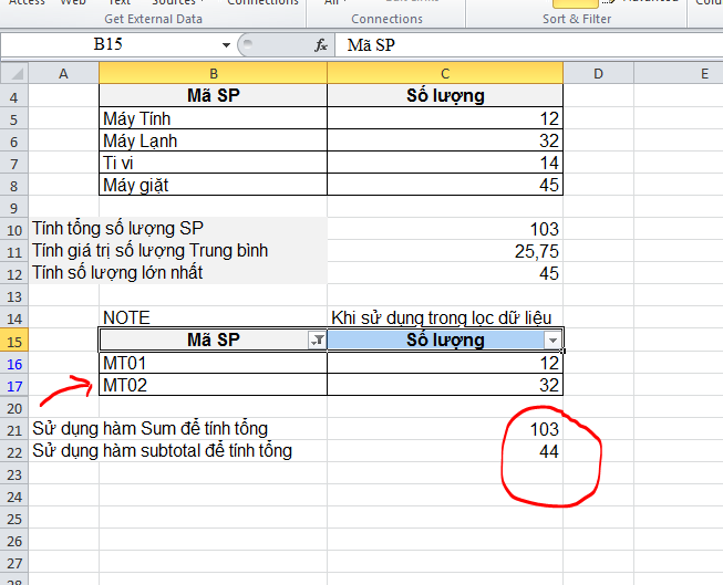 C ch s d ng h m subtotal trong excel