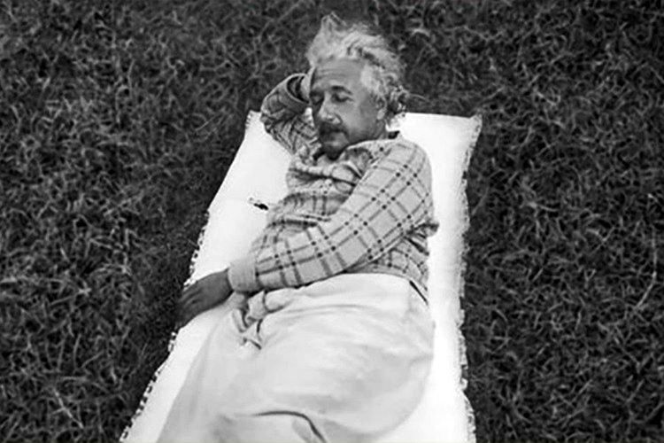 Albert Einstein akşamları uyumasına karşın gün içinde de uyurdu, uyuduğunda uyandırması için elinde metal kaşık olurdu.