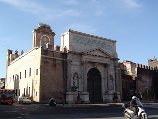 The Michelangelo-designed gate at Porta Pia