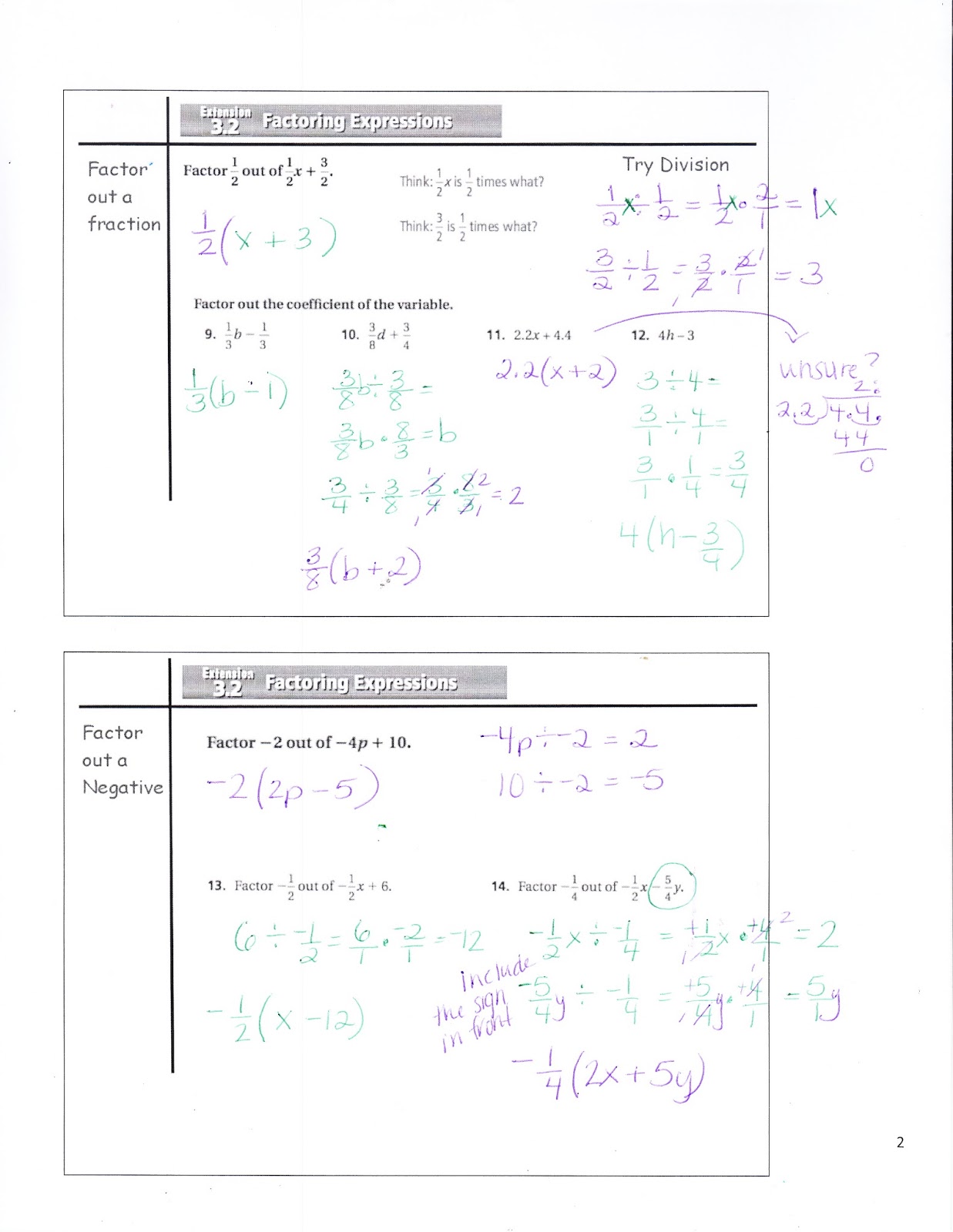 Ms. Jean's Classroom Blog 3.2 Extension Factoring Expressions