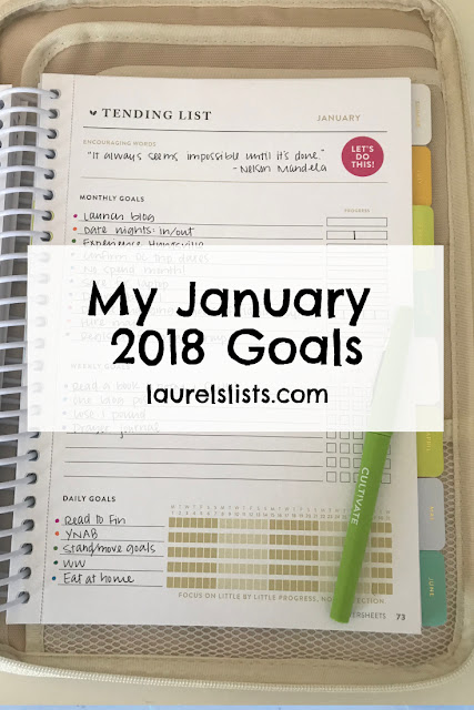 Laurel's January 2018 goals in Powersheets