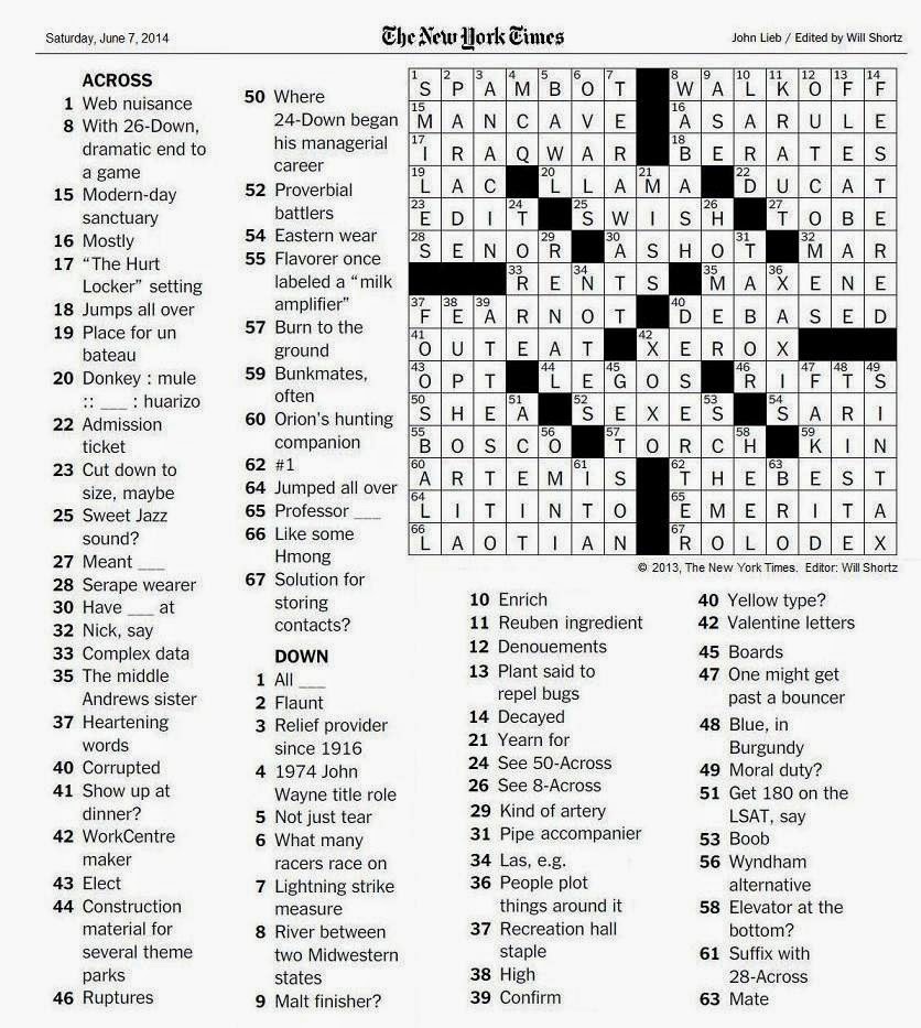nytimes crossword