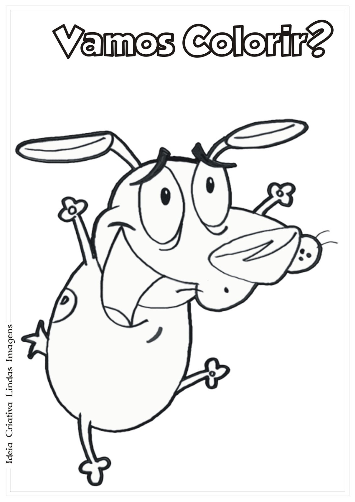 Desenho Coragem O Cao Covarde Para Colorir