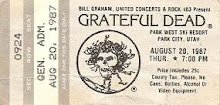 Grateful Dead Park West Ski Resort Utah 8- 20-1987